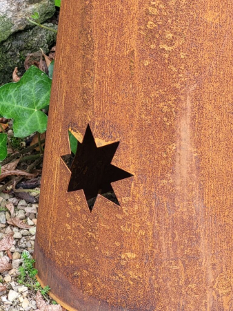Edelrost Baum rund mit Mond und Sterne