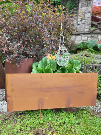 Preview: Beeteinfassungen oder Rasenkanten, vorgerostet, 100x40 cm