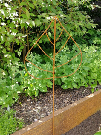 Edelrost Gartenstecker Rankhilfe "Blatt klein"