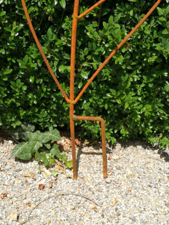 Preview: Edelrost Gartenstecker Rankhilfe Blatt groß