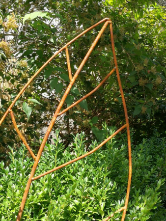 Preview: Edelrost Gartenstecker Rankhilfe Blatt groß