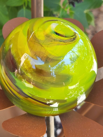 Edelrost Glasblume Ferrum grüne Kugeln