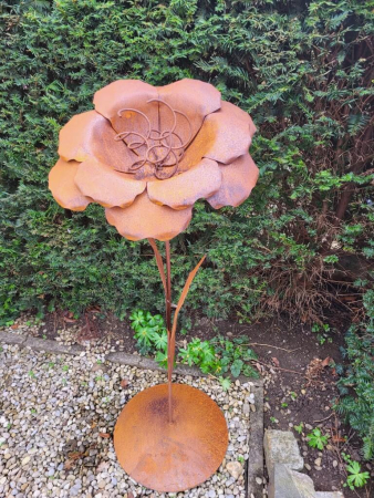 Preview: Edelrost Blume Nadja auf Platte