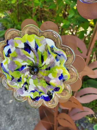 Edelrost Glasblume Zoe, blau