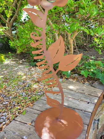 Preview: Edelrost Gartenblume Zuhause, blau