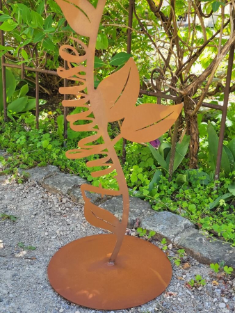Preview: Edelrost Gartenblume Zuhause, grün-orange