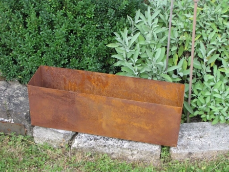 Edelrost Blumenkasten 40 cm, 60 cm oder 80 cm