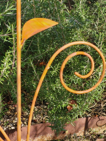 Edelrost Glasblume Katinka mit Schmetterling