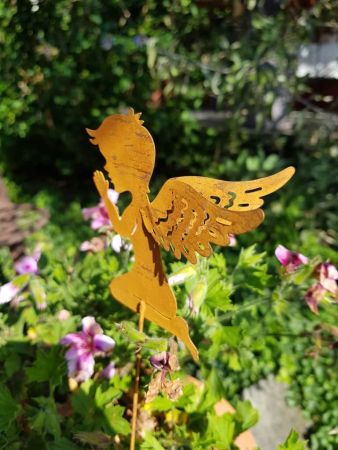 Preview: Gartenstecker Engel, 2 Varianten, Rostoptik