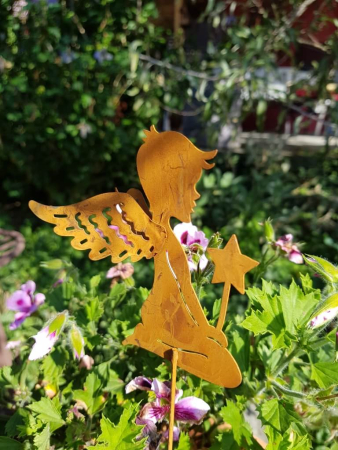 Preview: Gartenstecker Engel, 2 Varianten, Rostoptik