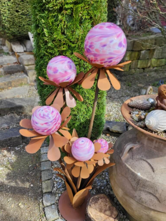 Edelrost Glasblume Blumenzauber, 120 cm, rosa-lila