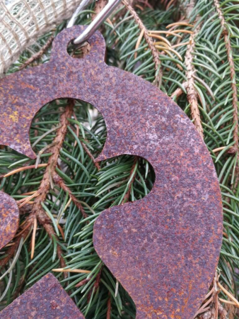 Preview: Edelrost Christbaumkugel Lebkuchenmann, geschlossen