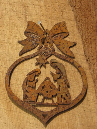 Edelrost Christbaumschmuck Krippe