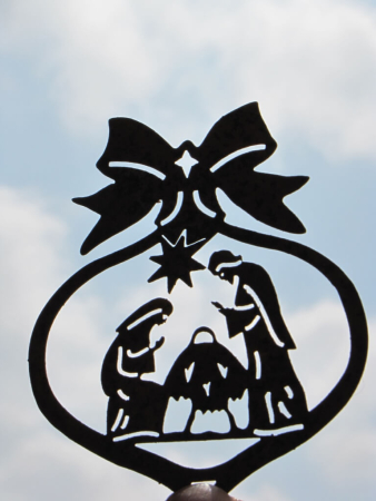 Preview: Edelrost Christbaumschmuck Krippe