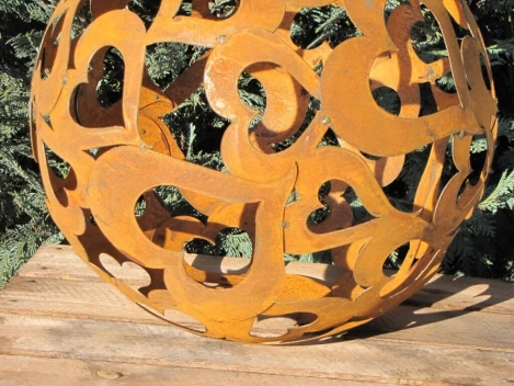Edelrost Herzkugel 40 cm