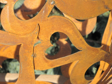 Preview: Edelrost Herzkugel 40 cm