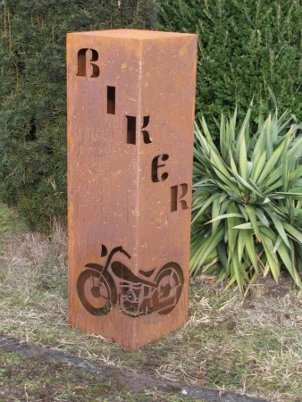 Edelrost Dekosäule Biker