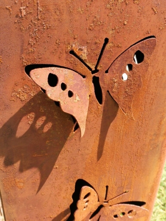 Edelrost Dekosäule Schmetterling 3D