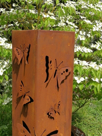 Edelrost Dekosäule Schmetterling 3D