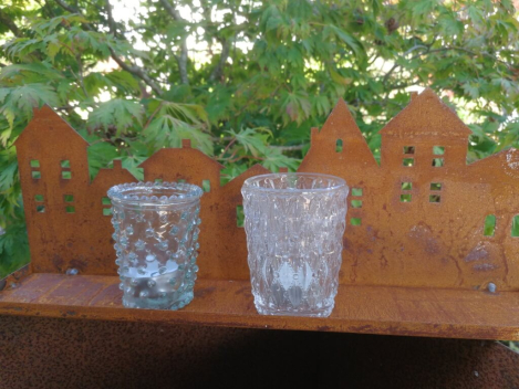 Preview: Edelrost Dekotablett Häuser Lübeck