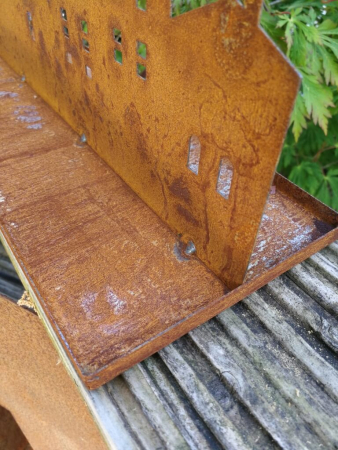 Preview: Edelrost Dekotablett Häuser Lübeck