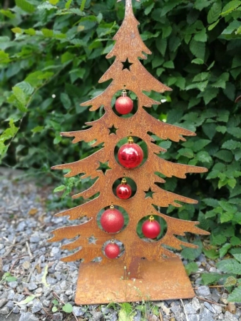 Edelrost Dekotanne für Christbaumkugeln