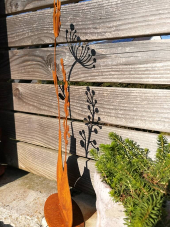 Edelrost Doppelvase Blumen