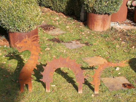 Edelrost Drache, 3-teilig