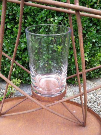 Preview: Edelrost Drahtstern mit Glaswindlicht