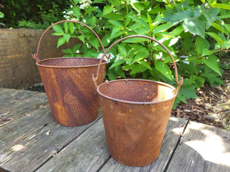 Preview: Edelrost Eimer zum Bepflanzen