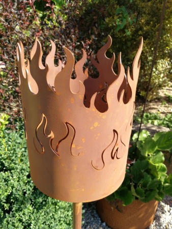 Edelrost Fackel Flamme inkl. Ständer