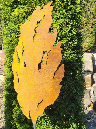 Edelrost Gartenfackel Riss-Segel