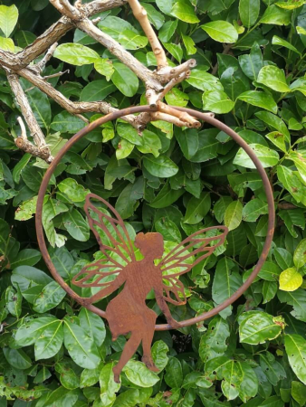 Preview: Edelrost Ring mit sitzender Fee