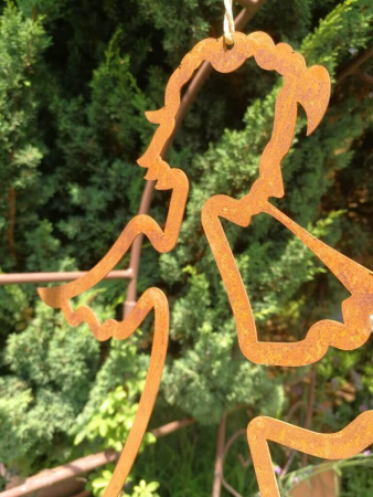 Preview: Edelrost Fensterbild Engel, Silhouette