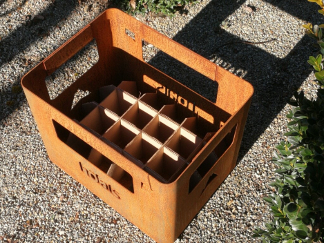 Edelrost Feuerkorb BEER BOX