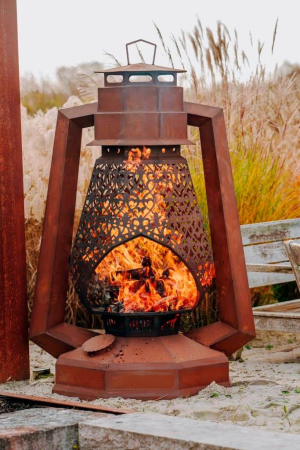 Preview: Edelrost Feuerstelle Laterne