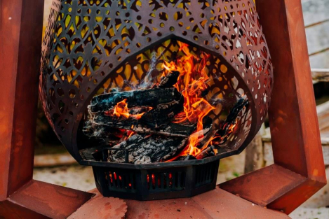 Preview: Edelrost Feuerstelle Laterne