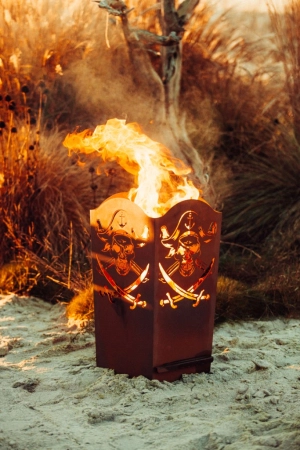 Edelrost Feuerkorb Pirat