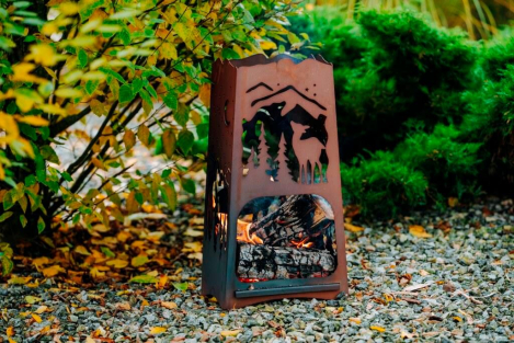 Preview: Edelrost Feuerkorb Wald