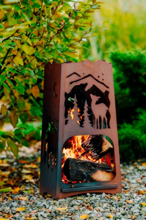 Preview: Edelrost Feuerkorb Wald