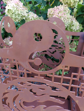 Preview: Edelrost Feuerkorb Asia Drache