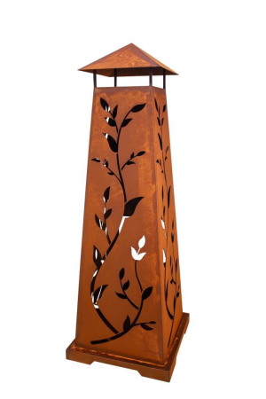 Preview: Edelrost Feuersäule Feuerturm mit Ranken