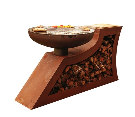 Edelrost Feuerstelle L-Form