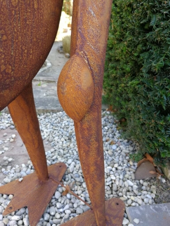 Edelrost Frosch mit Saxophon