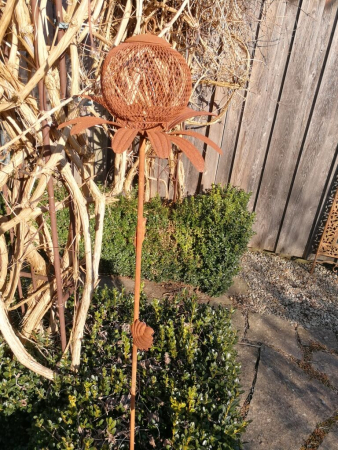 Preview: Edelrost Futterstation (Windlicht) Blume Fredo