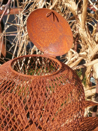 Preview: Edelrost Futterstation (Windlicht) Blume Fredo