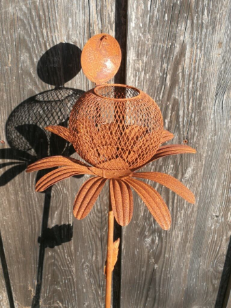 Preview: Edelrost Futterstation (Windlicht) Blume Fredo