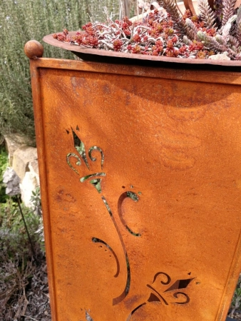 Edelrost Gartenschild Kronen mit Rahmen