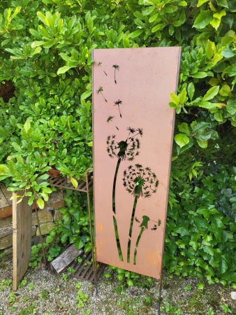 Preview: Edelrost Gartenschild Pusteblume