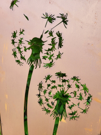 Preview: Edelrost Gartenschild Pusteblume